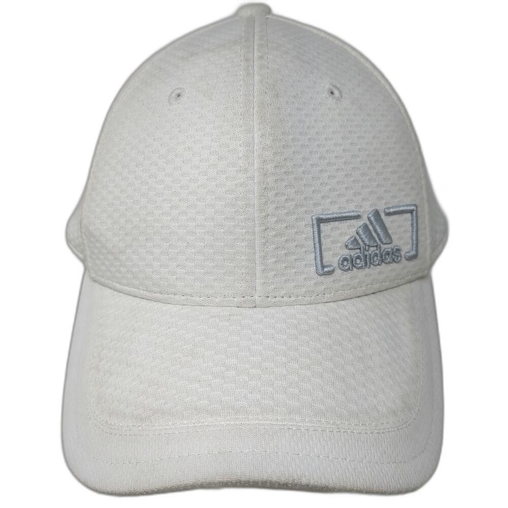 Adidas Baseball Cap White XL Stretch Fit A-Flex Mesh Running Performance Hat